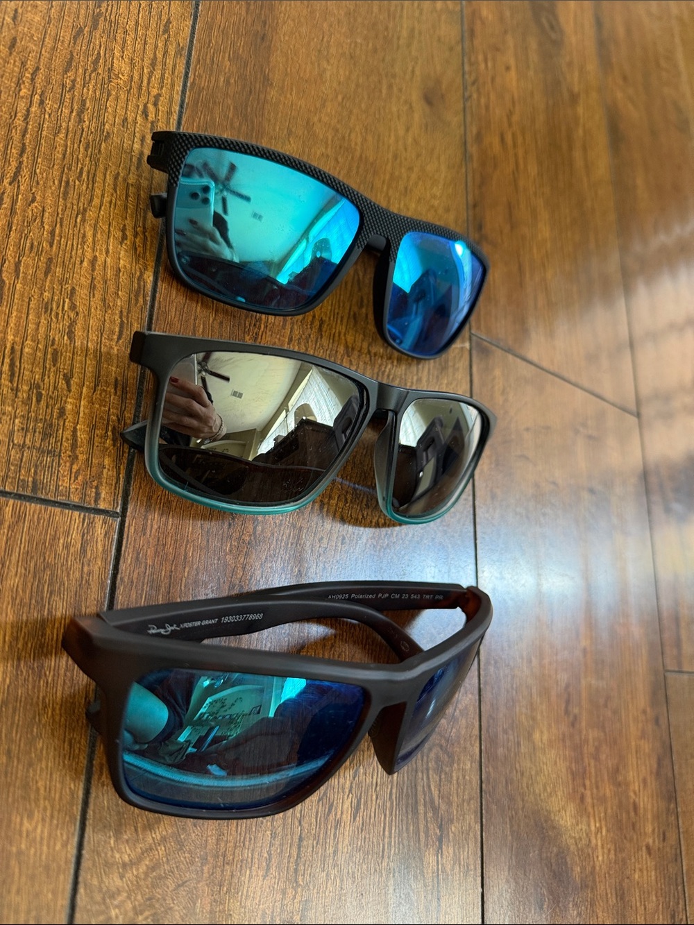 Panama Jack Men's Black Frames with Blue Mirror Lenses